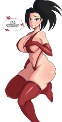  1girl ass bare_shoulders bikini black_hair blush boku_no_hero_academia breasts curvy elbow_gloves english_text gloves grin heart highres huge_ass large_breasts looking_at_viewer ponytail red_gloves red_thighhighs saltyxodium simple_background skindentation slingshot_swimsuit smile speech_bubble standing standing_on_one_leg swimsuit thick_thighs thighhighs thighs white_background wide_hips yaoyorozu_momo  rating:Sensitive score:139 user:danbooru