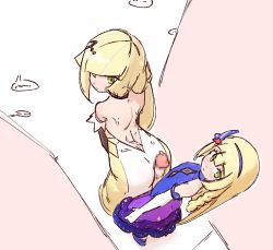 1futa 1girl age_difference ass blonde_hair blush breasts buttjob buttjob_over_clothes censored creatures_(company) cum cum_on_body cum_on_clothes cum_on_upper_body futa_with_female futanari game_freak green_eyes has_uncensored_version huge_penis incest lillie_(anniversary_2021)_(pokemon) lillie_(pokemon) liveactors long_hair lusamine_(pokemon) mature_female mosaic_censoring mother_and_daughter nintendo penis pokemon pokemon_masters_ex robe size_difference small_breasts rating:Explicit score:479 user:SlayDash