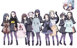 6+girls :&gt; :3 :d =_= absurdres amahara_nue arm_up ascot assault_lily bag belt black_bow black_capelet black_choker black_dress black_flower black_footwear black_gloves black_hair black_hoodie black_ribbon black_sailor_collar black_serafuku black_shirt black_skirt blue_dress blue_eyes blue_flower blue_gemstone blue_hair blue_ribbon blunt_bangs bo_no_hana bow bow_hairband braid braided_bangs braided_bun bridal_gauntlets brown_capelet brown_eyes brown_hair buttons capelet center_frills choker claw_pose closed_mouth clothes_hanger clothes_in_front coin_purse cross-laced_clothes cross-laced_dress crown_braid crying double_bun drawstring dress dress_bow drill_hair drill_sidelocks epaulettes eyewear_on_head fingerless_gloves fingernails floral_print flower forehead frilled_dress frilled_hairband frilled_sleeves frills full_body gem gem_hair_ornament gloves green_eyes green_flower grey_dress grey_hair grey_jacket grin hair_between_eyes hair_bun hair_flower hair_ornament hair_ribbon hair_stick hairband hand_up hands_on_own_chest hands_up hei_no_hana heterochromia highres holding holding_bag holding_clothes holding_dress holding_hoodie holding_jacket hood hoodie jacket jin_no_hana ki_no_hana kojima_nadeshiko kou_no_hana layered_dress light_blush long_hair long_sleeves looking_ahead looking_at_another looking_at_viewer looking_to_the_side low_ponytail low_twintails medium_hair miniskirt multicolored_hair multiple_girls nail_polish neck_ribbon neckerchief necktie o-ring o-ring_belt okobo open_bag open_mouth orange_skirt otsu_no_hana pantyhose parted_bangs parted_lips pink_dress pink_eyes pink_flower pink_ribbon plaid plaid_dress pleated_skirt pointing pointing_at_another print_ribbon print_skirt puffy_long_sleeves puffy_sleeves purple_eyes purple_flower purple_pantyhose raised_eyebrows red_bow red_flower red_nails red_necktie red_ribbon ribbon ribbon-trimmed_capelet ribbon_choker sailor_collar sandals scar scar_across_eye school_uniform see-through serafuku shin_no_hana shirt short_hair short_sleeves side-by-side side_braid side_ponytail sidelocks simple_background single_braid single_hair_bun skirt smile speech_bubble spoken_character standing star-shaped_eyewear star_(symbol) streaked_hair sunglasses tabi tears teeth tei_no_hana thigh_strap twin_braids twin_drills twintails two-tone_dress two-tone_hair unworn_dress unworn_hoodie upper_teeth_only v-shaped_eyebrows white_ascot white_background white_belt white_bow white_flower white_hair white_hairband white_neckerchief white_shirt yamaguchi_chihiro_(assault_lily) yellow-framed_eyewear yellow_eyes 