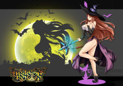  bare_shoulders breasts brown_eyes brown_hair cleavage detached_sleeves dragon&#039;s_crown dress hat large_breasts long_hair sorceress_(dragon&#039;s_crown) strapless strapless_dress tagme witch_hat  rating:Questionable score:13 user:823602149