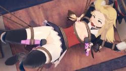  3d 3girls aerie_(bravely_default) animated anne_(bravely_second) blonde_hair bound bravely_default:_flying_fairy bravely_default_(series) bravely_second:_end_layer breasts breasts_out edea_lee fairy gagged hair_ribbon koikatsu_(medium) multiple_girls nipples ribbon sex_toy torn_clothes torn_legwear vibrator video witchanon 