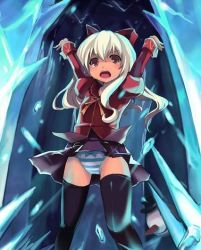  00s alternate_hairstyle black_legwear blonde_hair clothes_lift dungeon_and_fighter elementalist_(dungeon_and_fighter) ice ice_wall loli long_hair mage_(dungeon_and_fighter) open_mouth panties ribbon skirt skirt_lift snowman striped_clothes striped_panties tears thighhighs underwear  rating:Questionable score:13 user:impedio