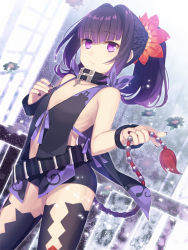 10s 1girl black_neckwear bracelet braid choker expressionless fingernails french_braid holding_own_tail jewelry mole nail_polish oxo purple_eyes purple_hair revealing_clothes ribs short_hair short_shorts shorts solo symonne_(tales) tail tales_of_(series) tales_of_zestiria thighhighs twintails rating:Sensitive score:27 user:danbooru