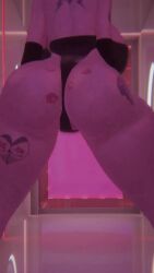  1girl 3d animated ass ass_shake breasts from_behind highres large_breasts lipstick_mark queen_kilroy solo squatting tagme thick_thighs thighs video vrchat  rating:Explicit score:16 user:Leviathin