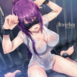 1girl artist_request bdsm blindfold bondage bound cage chain character_request cuffs prison shackles source_request rating:Explicit score:38 user:z0_0d