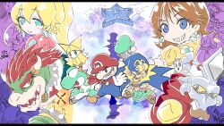 3girls 5boys blonde_hair blue_eyes bowser brothers brown_hair cape character_request count_bleck crown dress earrings evil_grin evil_smile facial_hair flower_earrings geno_(mario) glasses gloves grin hat highres horns jewelry kamek long_hair luigi mario mario_(series) mask multiple_boys multiple_girls mustache nintendo olivia_(paper_mario) open_mouth orange_dress overalls paper_mario paper_mario:_the_origami_king paper_mario:_the_thousand_year_door pink_dress ponytail princess_daisy princess_peach princess_peach:_showtime! protected_link puppet red_hair serious shadow_queen shy_guy siblings smile super_mario_land super_mario_rpg super_mario_world super_paper_mario tatanga toadsworth tomboy wario warioware warioware:_move_it! wizard yaridovich yoshi