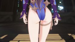 1girl 3d animated ass ass_focus ass_shake blue_hair close-up female_focus from_behind genshin_impact head_out_of_frame highres leotard long_hair lower_body mona_(genshin_impact) nagoonimation solo sound thigh_gap thighs treasure_chest twintails video walking rating:Questionable score:437 user:spk