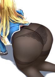 1girl absurdres all_fours artist_request ass atago_(kancolle) black_gloves black_panties black_pantyhose blonde_hair crotch_seam gloves head_out_of_frame highres hip_focus huge_ass kantai_collection lace lace_panties long_hair military military_uniform panties panties_under_pantyhose pantyhose shadow simple_background skirt solo sweat thick_thighs thighband_pantyhose thighs underwear uniform white_background wide_hips rating:Questionable score:63 user:danbooru