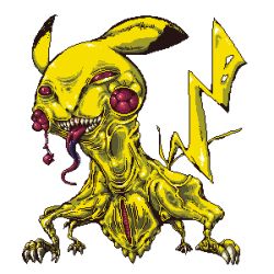 creatures_(company) creepy evil full_body furry game_freak gen_1_pokemon lowres monster nasty_pussy nintendo no_humans pikachu pixel_art pointy_ears pokemon pokemon_(creature) pussy sharp_teeth simple_background standing teeth tongue tongue_out tusika unko_sarada_tokisada what white_background rating:Explicit score:25 user:th8827