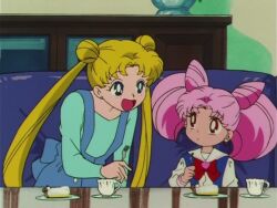  6+girls angry animated anime_screenshot bishoujo_senshi_sailor_moon bishoujo_senshi_sailor_moon_supers blue_sleeves brown_hair cake casual catfight chibi_usa city clenched_hands clenched_teeth competition cone_hair_bun face-to-face food from_behind hair_bun holding holding_another&#039;s_arm holding_food miniskirt multiple_boys multiple_girls pink_skirt school_uniform screencap skirt socks tagme teeth toei_animation tsukino_usagi twintails video walking 
