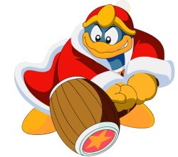  1boy grin hammer hat holding holding_hammer holding_weapon king_dedede kirby_(anime) kirby_(series) male_focus naughty_face nintendo smile solo weapon  rating:Sensitive score:2 user:APersonOnTheInternet
