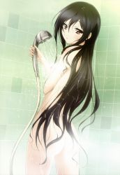  1girl accel_world ass black_hair breasts female_focus highres kuroyukihime long_hair looking_at_viewer nipples nude shower small_breasts solo  rating:Explicit score:34 user:DoctorWasabi