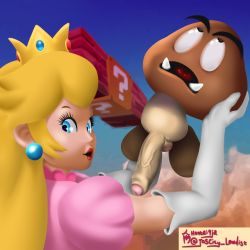  1boy 1girl absurdres arm_support bad_hands block_(object) blonde_hair blue_eyes blush crown curvy damakrell dress earrings elbow_gloves eyelashes gloves goomba hentai9ja hetero highres jewelry large_penis looking_at_viewer looking_back mario_(series) nintendo open_mouth out_of_frame outdoors penis pink_dress princess princess_peach puffy_short_sleeves puffy_sleeves self-upload sex short_sleeves super_mario_bros._1 teeth testicles tongue uncensored upper_teeth_only veins veiny_penis white_gloves  rating:Explicit score:8 user:Hentai9ja