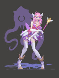  1girl absurdres alternate_costume artist_request breasts highres league_of_legends lux_(league_of_legends) simple_background solo tagme vel&#039;koz  rating:Explicit score:6 user:superpower0010