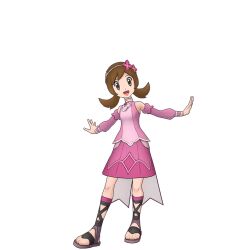  1girl alternate_color alternate_costume brown_eyes brown_hair creatures_(company) dress feet flower flower_on_head game_freak happy lyra_(pokemon) lyra_(sygna_suit)_(pokemon) nintendo official_alternate_color official_alternate_costume official_art open_mouth pink_dress pink_flower pokemon pokemon_masters_ex posing_for_the_viewer sandals smile toes 