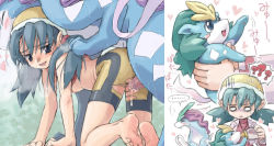    1girl all_fours barefoot bent_over bestiality bottle crystal_(pokemon) cum feet if_they_mated milk_bottle mimolette_(mimo) penis pokemon pokemon_(game) pokemon_gsc pokemon_special pussy pussy_juice sex suicune torn_clothes vaginal  rating:Explicit score:226 user:streetkiller1795