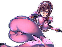  00s 1girl ass blue_eyes breasts brown_hair cameltoe covered_erect_nipples evangelion:_2.0_you_can_(not)_advance finger_to_mouth glasses hip_focus large_breasts legs_together lips long_hair lying makinami_mari_illustrious neon_genesis_evangelion on_side plugsuit rebuild_of_evangelion saburou_(hgmg) skin_tight solo wide_hips  rating:Questionable score:138 user:danbooru