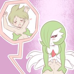  1boy 1girl armpits arms_up artist_request blush breasts closed_eyes collarbone creatures_(company) erection game_freak gardevoir gen_3_pokemon girl_on_top green_hair hair_over_one_eye heart hetero interspecies lying medium_breasts multiple_views nintendo nude on_back open_mouth penis pink_background pokemon pokemon_(creature) pokemon_rse pokephilia pussy red_eyes sex short_hair shota simple_background smile source_request spread_legs straddling teeth uncensored vaginal wally_(pokemon)  rating:Explicit score:102 user:AngryZapdos