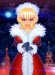 1girl akiranime animated animated_gif blonde_hair blue_eyes bouncing_breasts breasts cleft_of_venus coat dress female_focus flashing fur_coat fur_hat gloves hat huge_breasts looking_at_viewer moon moonlight naked_coat navel nipples no_bra no_panties pubic_tattoo pussy red_dress russia side_slit snow snowing solo tattoo uncensored rating:Explicit score:102 user:Vardigiil