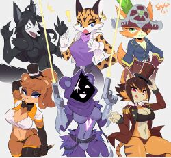  2023 6+girls absurdres animal_ears armor bear belt blizzard_(company) blue_eyes bone bottomless bow_tie bra breasts brown_hair captain_eudora cleavage crop_top ear_piercing epic_games eyepatch five_nights_at_freddy&#039;s fortnite fox freddy_(fnia) freddy_fazbear fredina&#039;s_nightclub fredina_fazbear furry furry_female gauntlets genderswap gloves green_eyes gun hat headgear hearthstone highres holding holding_gun holding_weapon hood in_heat jacket licking_lips lynx malo_(scp) medium_breasts microphone miyu_lynx multiple_girls navel nintendo open_mouth panther panties piercing purple_eyes raven_(fortnite) raven_team_leader_(fortnite) red_eyes sammy_(in_heat) scp-1471 scp_foundation shadow_face shirt simple_background skykain smile spots star_fox star_fox_2 tail tiger tongue tongue_out underwear vulpera warcraft weapon white_background wide_hips wolf  rating:Explicit score:44 user:Gffdrdsss@gmail.com