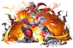  absurdres chinese_zodiac fire highres jewelry magma_dragoon_(mega_man) mega_man_(series) mega_man_x_(series) non-humanoid_robot robot robot_dragon wings year_of_the_dragon  rating:General score:0 user:Eiji