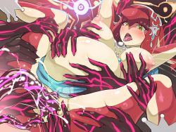  1girl anal anus arm_grab arms_up bar_censor big_belly blush boris_(noborhys) grabbing_another&#039;s_breast breasts censored colored_skin crying crying_with_eyes_open cum extra_arms fish_girl grabbing headpiece highres inflation jewelry lactation large_breasts mipha monster monster_girl multicolored_skin necklace nintendo nipples nude one-eyed open_mouth pussy rape red_skin solo spread_legs tears the_legend_of_zelda the_legend_of_zelda:_breath_of_the_wild thigh_grab tongue tongue_out vaginal yellow_eyes zora  rating:Explicit score:51 user:danbooru