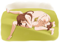  2girls 69 age_difference ass bad_id bad_pixiv_id barefoot blush breasts brown_hair caracol couch cunnilingus incest large_breasts mother_and_daughter multiple_girls nude oral original tongue x-ray yuri  rating:Explicit score:334 user:danbooru