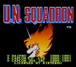  area_88 capcom daipro game lowres screencap shmup title_screen u.n._squadron unicorn 