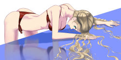 1girl ass bikini blonde_hair blue_eyes breasts cleavage highres long_hair persona persona_5 reflection solo swimsuit tagme takamaki_anne rating:Questionable score:38 user:Astrolightning00