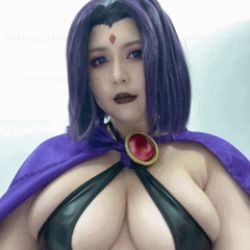 1girl animated animated_gif asian breasts cape cleavage grabbing japanese_(nationality) large_breasts looking_at_viewer lowres photo_(medium) plump raven_(dc) real_life tagme uyuy2907 rating:Questionable score:12 user:Johan_Taylor