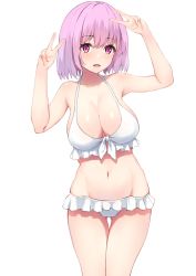  10s bikini breasts curvy double_v gridman_universe highres large_breasts purple_hair shinjou_akane ssss.gridman swimsuit v  rating:Questionable score:11 user:MakasThighs