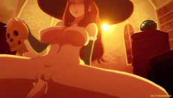 1girl animated animated_gif artist_name bad_id bad_tumblr_id book book_stack bookshelf bouncing_breasts breasts breasts_apart brown_hair cum cum_in_pussy detached_sleeves disembodied_penis dragon&#039;s_crown hat hetero large_breasts lens_flare long_hair looking_at_viewer navel nipples nude penis pussy saltyicecream sex skull solo_focus sorceress_(dragon&#039;s_crown) staff uncensored vaginal witch_hat rating:Explicit score:469 user:dmysta3000