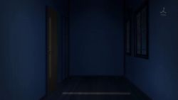  10s animated animated_gif blue_hair dark denpa_onna_to_seishun_otoko door flying hallway kneeling long_hair pajamas polite pushing rejection sitting surprised throwing tossing touwa_meme  rating:Sensitive score:40 user:Wordpassandnamenuser