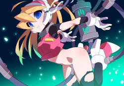  1girl anal anal_object_insertion ass black_pantyhose blonde_hair blue_eyes bottomless breasts cable ciel_(mega_man) commentary_request commission empty_eyes hacking high_ponytail kaidou_zx long_hair medium_breasts mega_man_(series) mega_man_zero_(series) mind_control navel object_insertion pantyhose pink_helmet pink_shirt pixiv_commission restrained saliva shirt smoke solo tears torn_clothes torn_pantyhose vaginal vaginal_object_insertion variant_set 