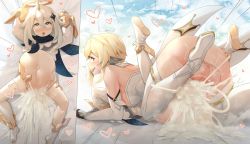 1futa 1girl age_difference ahegao big_belly black_cape blonde_hair blush breasts cape cloud constricted_pupils cum cum_in_pussy cum_overflow excessive_cum flower futa_with_female futanari genshin_impact hair_ornament huge_penis inflation loli looking_up lumine_(genshin_impact) lying mating_press mini_person minigirl motion_lines nude on_back on_floor paimon_(genshin_impact) penis petite sex sinensian size_difference sky small_breasts smile stomach_bulge tenga third-party_edit tongue tongue_out uncensored yellow_eyes rating:Explicit score:757 user:Blanketslate