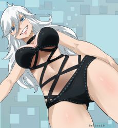  1girl blue_eyes colorized eden&#039;s_zero gaston18 highres lingerie looking_at_viewer mashima_hiro sister_ivry underwear white_hair  rating:Sensitive score:41 user:CrowDaddy