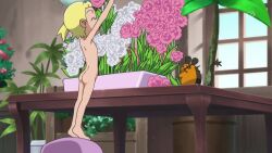 1girl ass blonde_hair bonnie_(pokemon) completely_nude creatures_(company) female_focus flower from_behind game_freak loli nintendo nude nude_filter pokemon pokemon_(anime) pokemon_xy_(anime) screencap standing third-party_edit rating:Explicit score:64 user:jameskb1