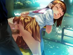 1boy 1girl age_difference anus ass bent_over blush braid breasts brother_and_sister brown_hair censored character_request closed_eyes clothed_sex clothes_lift clothing_aside doggystyle from_behind game_cg hayashibara_hikari hetero imouto_xx_kanzenhan incest loli mosaic_censoring nipples open_mouth outdoors panties panties_aside panty_pull pantyshot penis pink_panties playground polka_dot polka_dot_panties print_panties print_underwear pussy pussy_juice school_uniform serafuku sex sex_from_behind short_hair siblings sister skirt skirt_lift small_breasts solo_focus source_request sweat tongue underwear uniform upskirt vaginal valkyria_(studio) wet rating:Explicit score:132 user:loli_maga