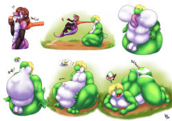  1boy anal anus ass big_belly dinosaur egg egg_laying food ice_cream kalnareff lizard mario_(series) nude object_insertion penis pregnant rebirth reptile super_mario_bros._1 swallowing tail_raised testicles tongue vore yoshi  rating:Explicit score:4 user:tf_charge
