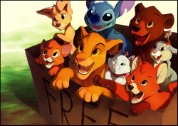 artist_request bambi_(movie) bear bow brother_bear rabbit cat cinderella disney dog for_adoption fox jaq_(cinderella) lilo_and_stitch lion marie_(the_aristocats) mouse oliver_&amp;_company oliver_(oliver_&amp;_company) simba stitch_(lilo_and_stitch) the_aristocats the_fox_and_the_hound the_lion_king thumper_(bambi) tod_(the_fox_and_the_hound) wink rating:Sensitive score:0 user:danbooru