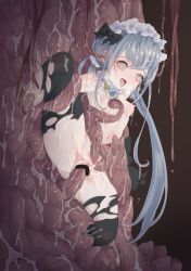 1girl absurdres blue_eyes blue_hair boiled_sardines censored ear_penetration highres loli tagme tears tentacle_in_ear tentacle_sex tentacles  rating:Explicit score:63 user:PlasticBucket