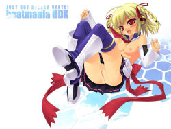  1girl :d anus ass beatmania beatmania_iidx bemani blonde_hair blush boots braid breasts detached_sleeves headphones kinoshita_ichi legs looking_at_viewer nipples no_panties non-web_source nude_filter open_mouth pleated_skirt pouch pussy red_eyes ribbon skirt small_breasts smile solo thigh_boots thighhighs third-party_edit topless twin_braids uncensored upskirt wallpaper xiatian_(beatmania_iidx)  rating:Explicit score:22 user:2Deluxe