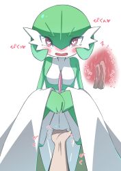  1girl blush bob_cut breasts collarbone colored_skin creatures_(company) cross-section female_focus fingering game_freak gardevoir gen_3_pokemon green_hair green_skin hair_between_eyes hands_up happy heart heart-shaped_pupils highres interspecies japanese_text lifting_own_clothes looking_at_viewer m3_(gardevoir_m3) multicolored_skin multiple_views nintendo nose_blush open_mouth own_hands_together pokemon pokemon_(creature) pokephilia pussy pussy_juice red_eyes short_hair simple_background small_breasts smile solo_focus standing straight-on symbol-shaped_pupils tears translation_request two-tone_skin uncensored vaginal white_background white_skin  rating:Explicit score:163 user:AngryZapdos
