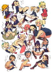  6+girls all_fours black_hair blonde_hair blue_eyes blush bottomless braid breasts brown_hair capcom character_request clothes_lift copyright_request cosplay dark-skinned_female dark_skin dress drill_hair flat_chest glasses green_eyes hachimaki happy hat headband high_ponytail holding_legs ishikawa_hideki large_breasts loafers loli long_hair looking_at_viewer looking_back male_hand multiple_girls object_insertion one-piece_tan one_eye_closed ponytail pussy rape roll_(mega_man) school_hat school_swimsuit school_uniform semi-rimless_eyewear shoes short_dress short_hair simple_background skirt skirt_lift smile socks spread_legs spread_pussy stomach_bulge swimsuit tan tanline tentacles text_focus thighhighs toad toad_(cosplay) toad_(mario) translation_request twin_braids twin_drills twintails uncensored under-rim_eyewear uwabaki vaginal vaginal_object_insertion white_background zettai_ryouiki  rating:Explicit score:56 user:Turbonigger