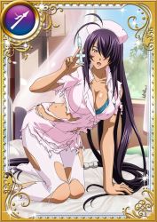  00s 1girl breasts hair_over_one_eye ikkitousen kan&#039;u_unchou large_breasts long_hair nurse official_art torn_clothes very_long_hair  rating:Questionable score:52 user:lucas89