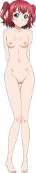 1girl absurdres aqua_eyes arms_behind_back breasts cleft_of_venus female_focus full_body highres kurosawa_ruby looking_at_viewer love_live! love_live!_sunshine!! nipples nude nude_filter pussy red_hair resized standing thigh_gap third-party_edit twintails uncensored rating:Explicit score:29 user:Dusadee2521