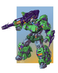  camouflage clenched_hands ct990413 decepticon highres looking_at_viewer mecha megatron no_humans red_eyes robot science_fiction scowl shoulder_cannon solo transformers  rating:General score:5 user:danbooru