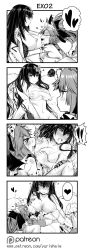 ! !! 2girls 4koma absurdres animal_hands blush_stickers breast_sucking breasts closed_eyes comic fate/grand_order fate_(series) gloves greyscale heart highres large_breasts long_hair maid_headdress monochrome multiple_girls nipples nude open_mouth patreon_username paw_gloves ponytail scathach_(fate) spoken_heart tamamo_(fate) tamamo_cat_(fate) watermark web_address yuri yuriwhale rating:Explicit score:39 user:danbooru