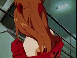  1girl angry animated animated_gif annoyed bare_shoulders blue_eyes blush bodysuit breasts brown_hair cleavage dressing embarrassed hair_ornament hairclip long_hair neon_genesis_evangelion plugsuit small_breasts souryuu_asuka_langley twintails 