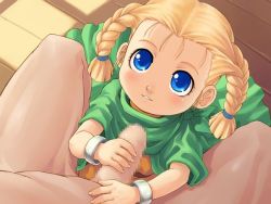  aged_down bianca_(dq5) blonde_hair blue_eyes bracelet censored clothes dragon_quest dragon_quest_v handjob jewelry loli looking_up penis square_enix stupa13a  rating:Explicit score:108 user:Boob101